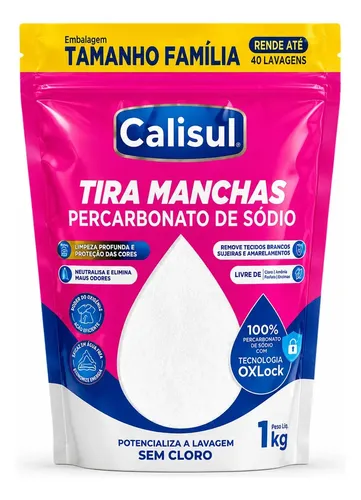 Percarbonato De Sódio 100% Tira Manchas Calisul - Roupas Brancas e Coloridas -