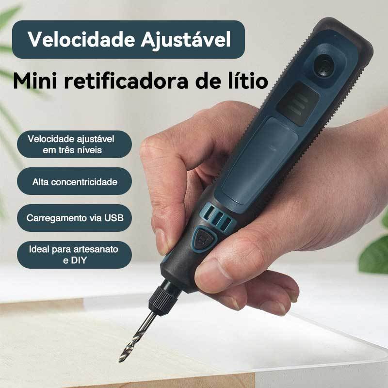 Mini Esmerilhadeira Sem Fio 50000-100000-15000r com Conjunto Elétrico de Polidora e Perfuratriz